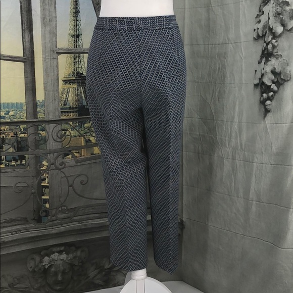 J. McLaughlin Blue Brocade Crop Pants Size 12 - Picture 5 of 8